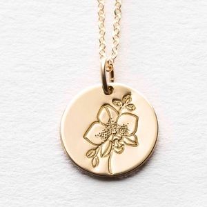 Orchid Floral Boho Minimalist Indie Plant Necklace